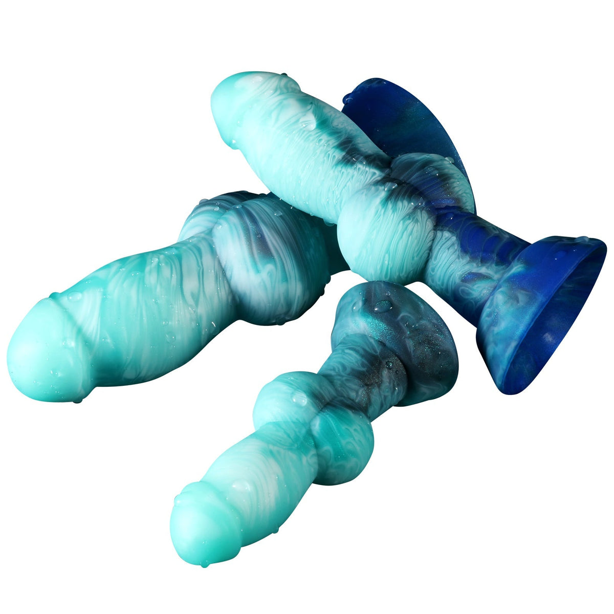 15.2 cm Green Silicone Knotted Dog Dildo
