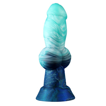 15.2 cm Green Silicone Knotted Dog Dildo