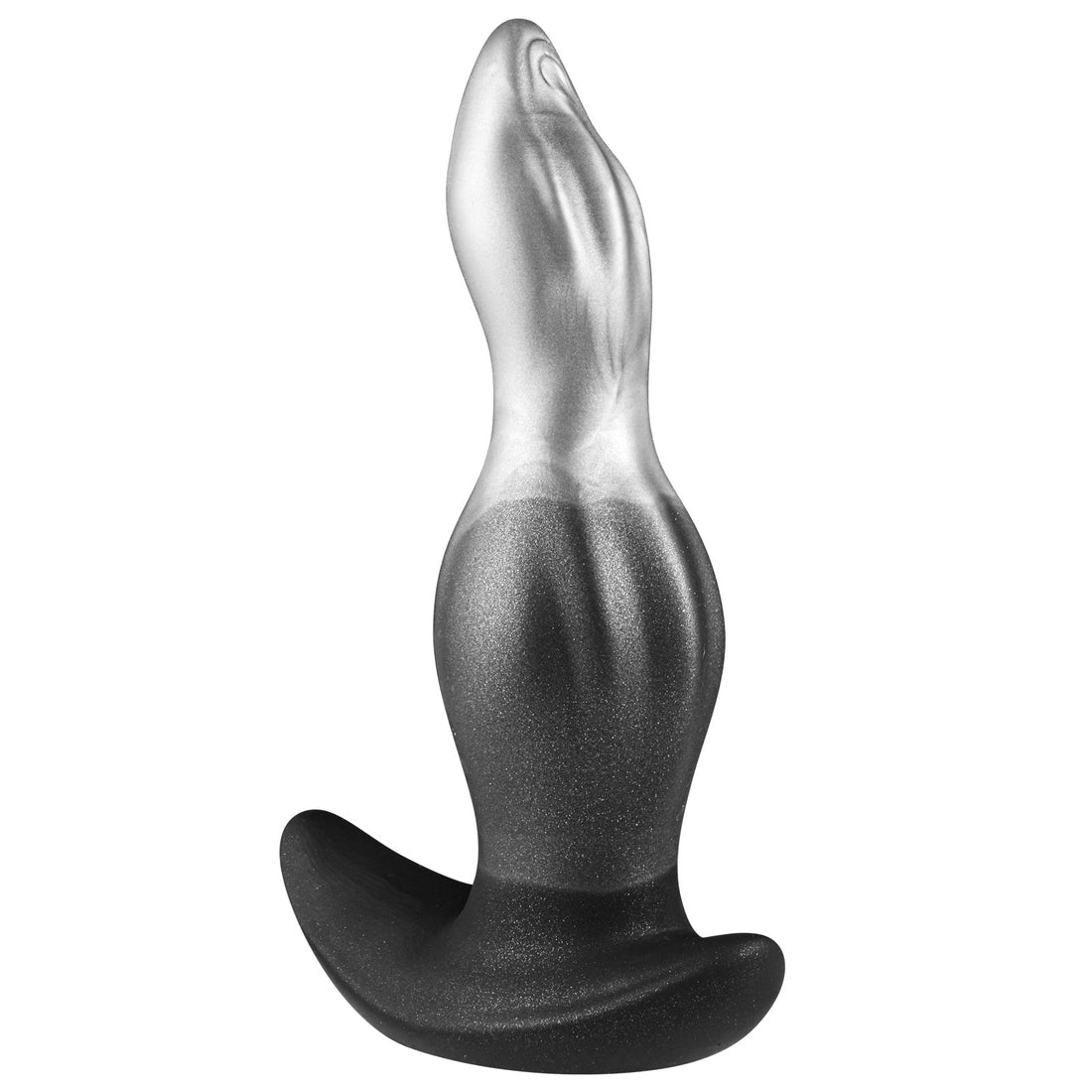 Black Silver Tapered Curved Huge Butt Plug