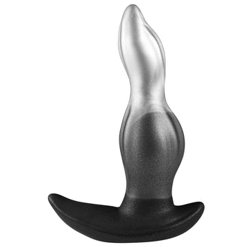 Black Silver Tapered Curved Huge Butt Plug