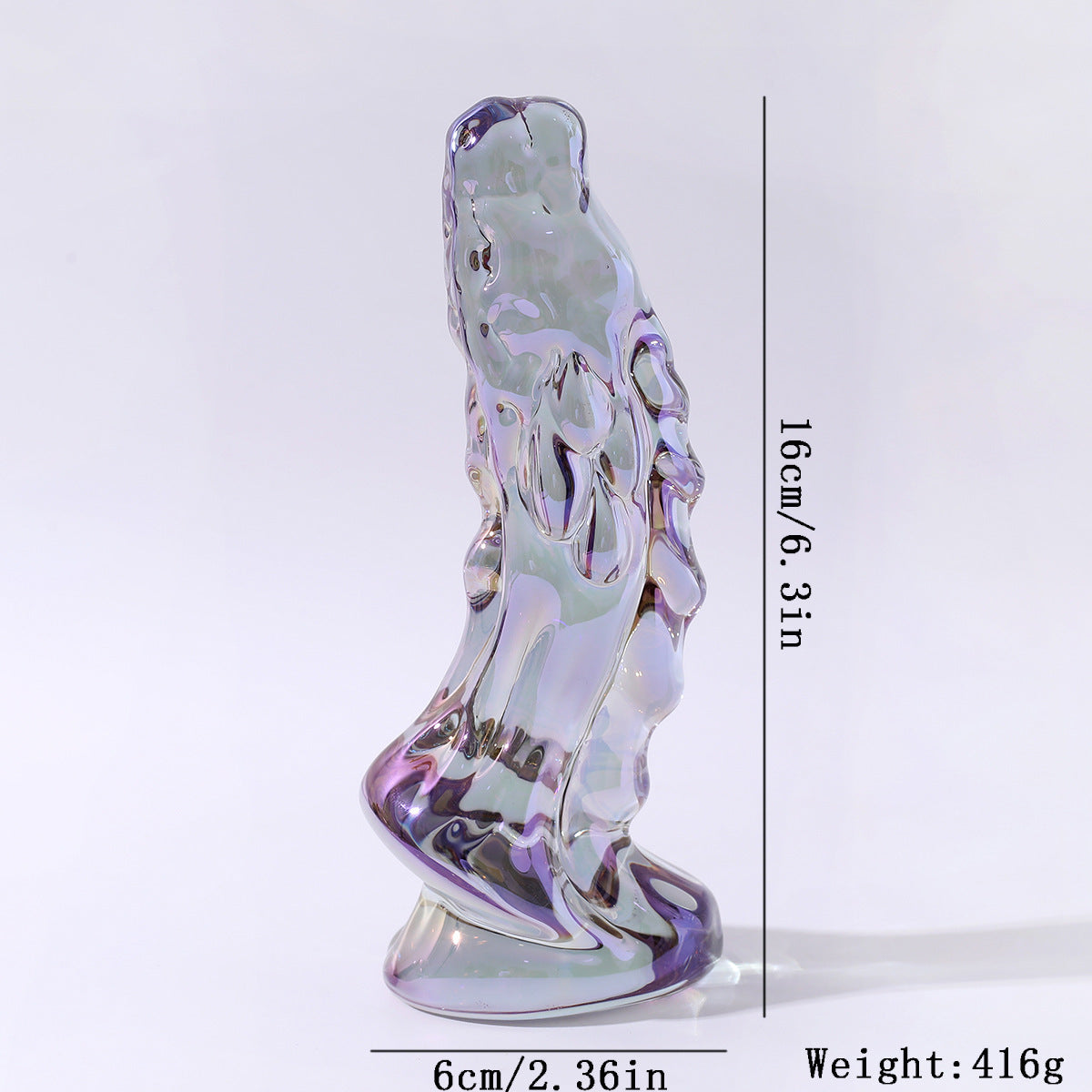 6 Inch Fantasy Texture Monster Glass Dildo
