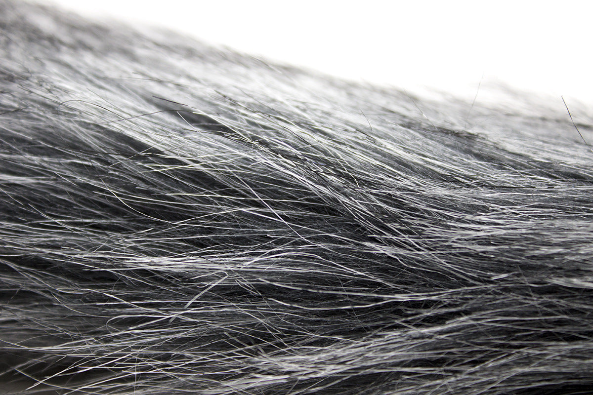 Grey Metal Furry Fox Tail Butt Plug