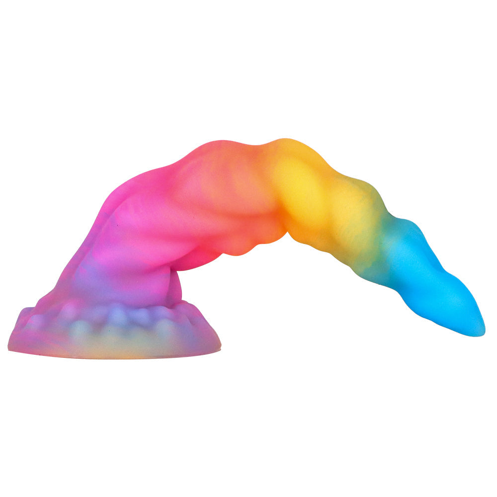 8 Inch Light up Rainbow Silicone Tapered Dildo