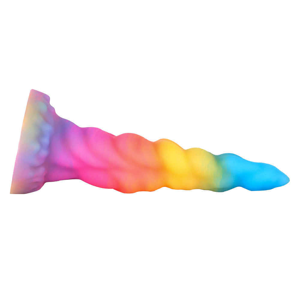 8 Inch Light up Rainbow Silicone Tapered Dildo