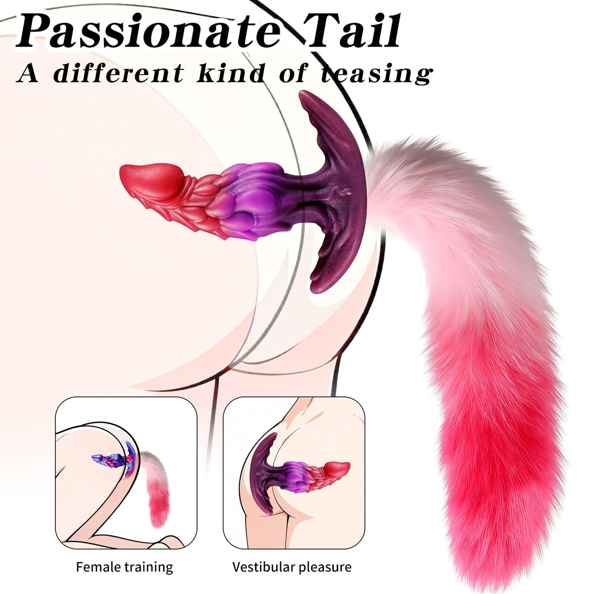 Fantasy Dragon Tail Textured Curved Butt Plug