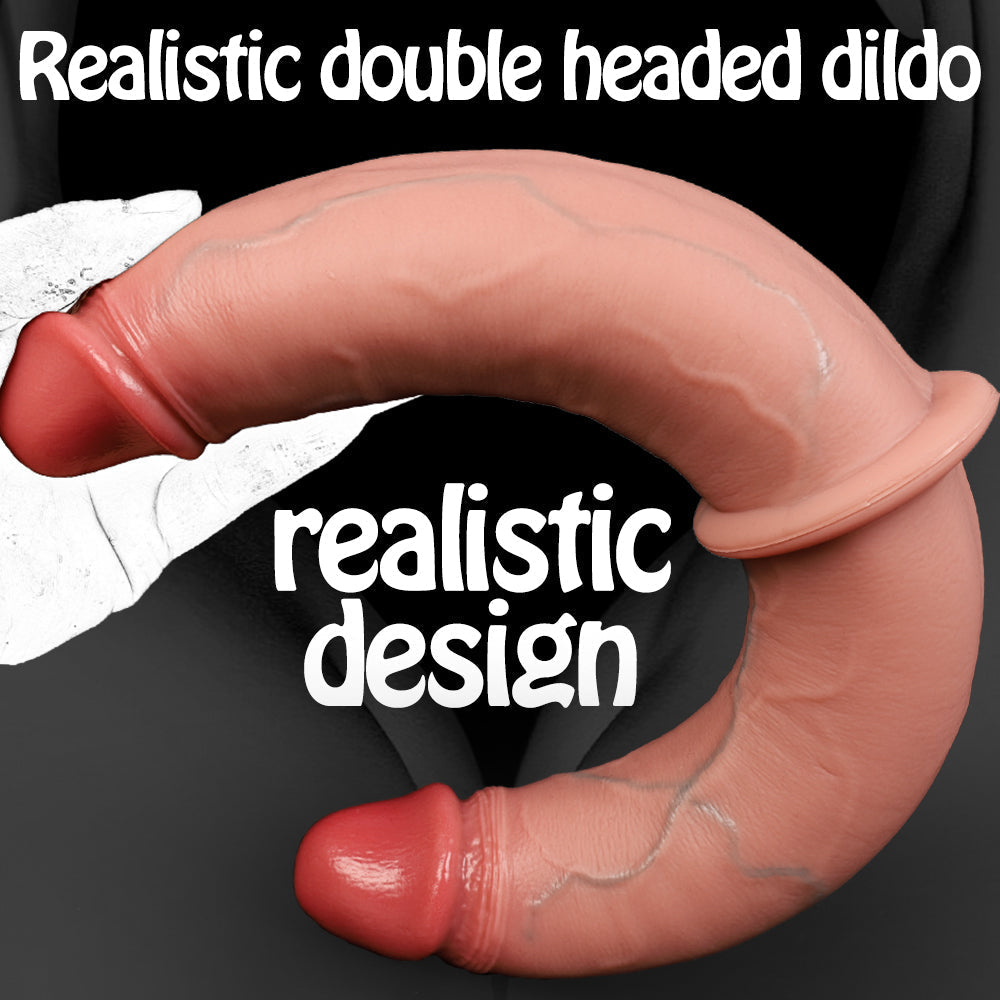 15.8 Inch Long Realistic Lesbian Double Ended Dildo