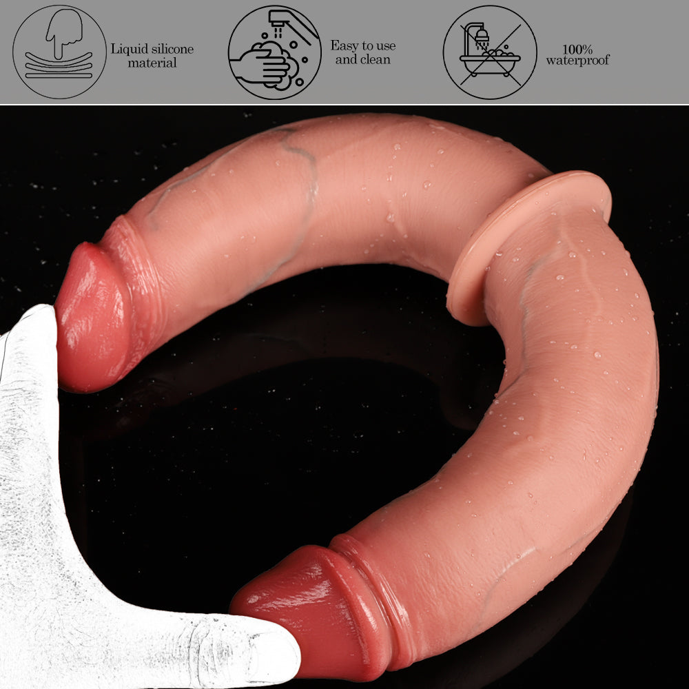 15.8 Inch Long Realistic Lesbian Double Ended Dildo