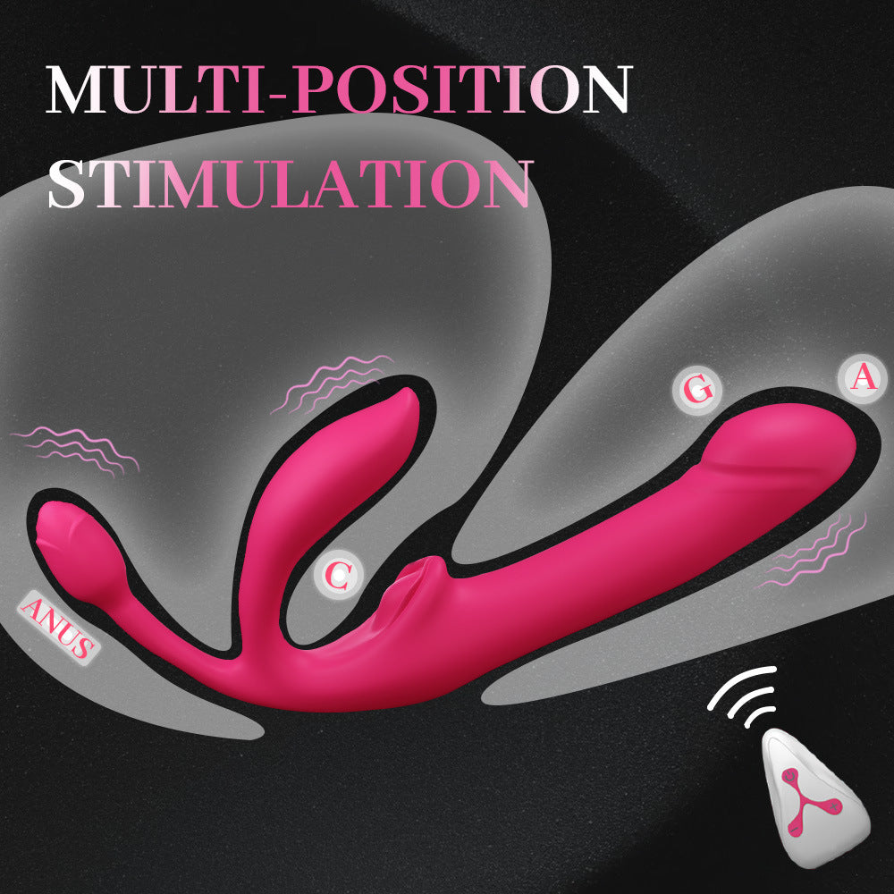 Pink Vibrating Thrust Strapless Strap On Dildo