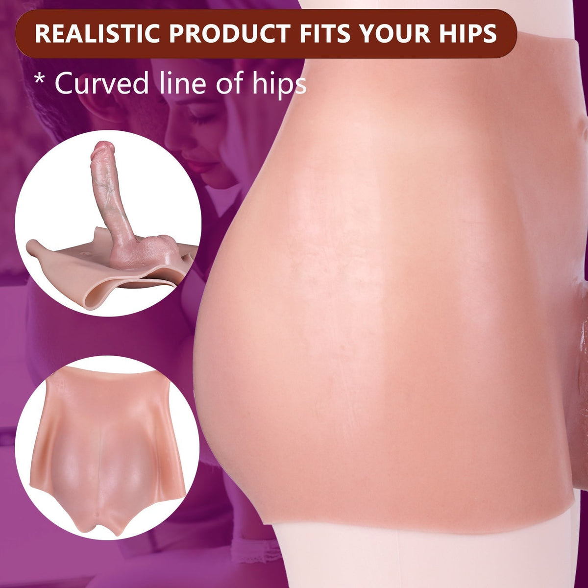 22.9 cm Realistic Textured Penis Hollow Dildo Pants