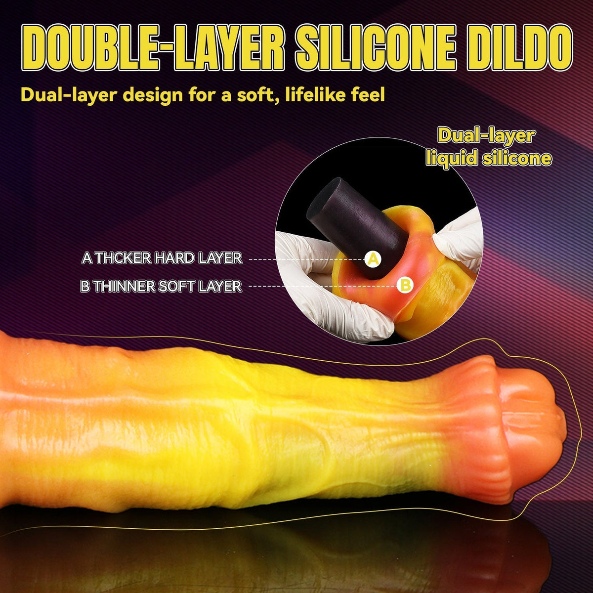 Dual Density Fantasy Silicone Large Horse Dildo