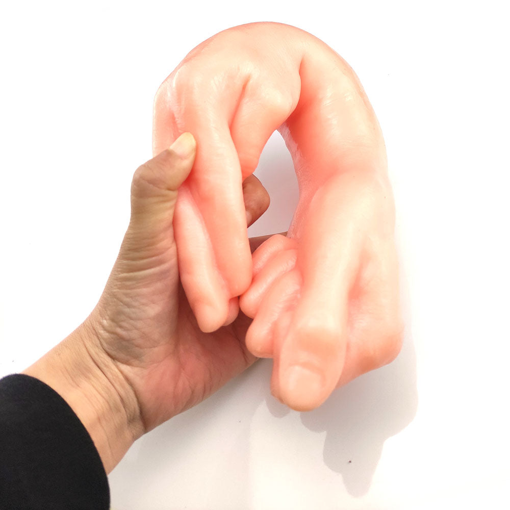 14.6 Inch Black Double Hand Textured Fist Dildo