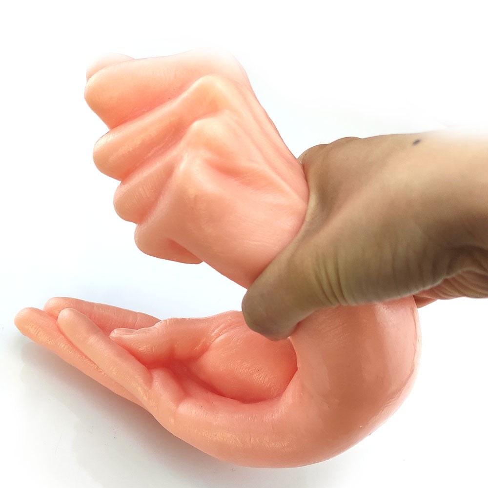 14.6 Inch Black Double Hand Textured Fist Dildo