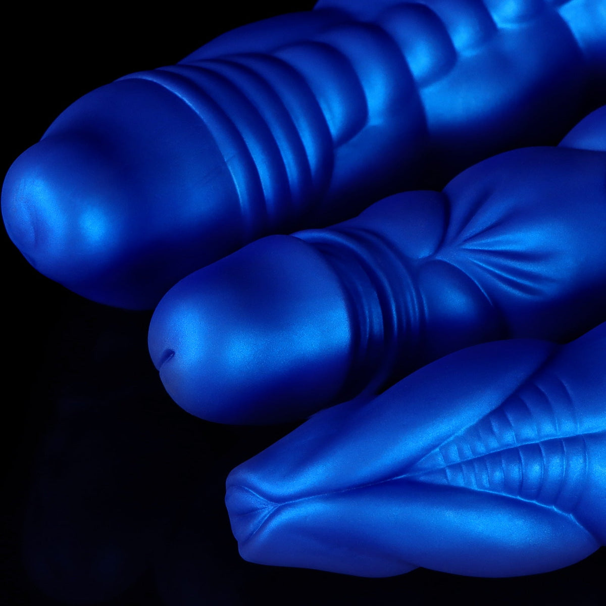 Blue Water Monster Textured Dragon Dildo