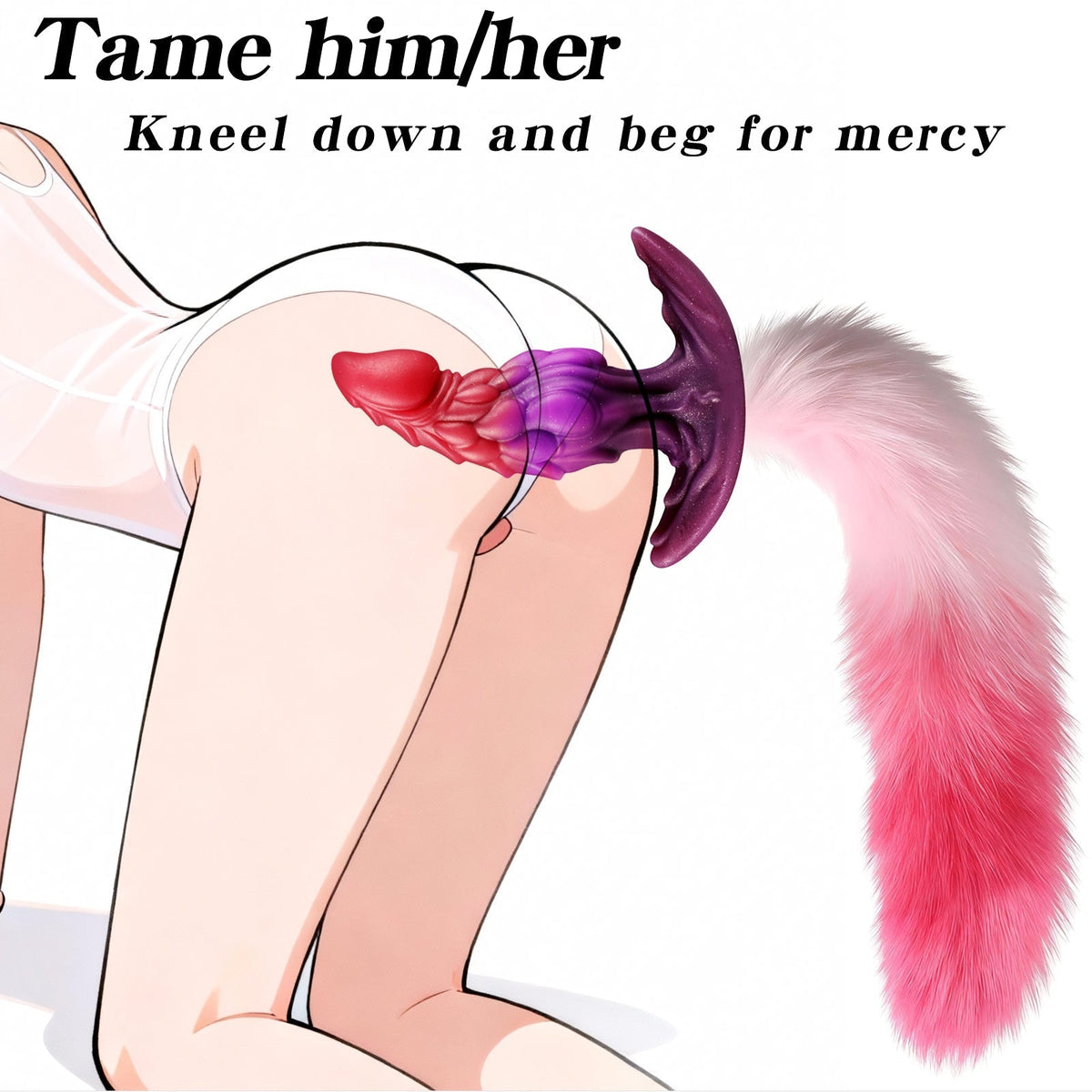 Fantasy Dragon Tail Textured Curved Butt Plug