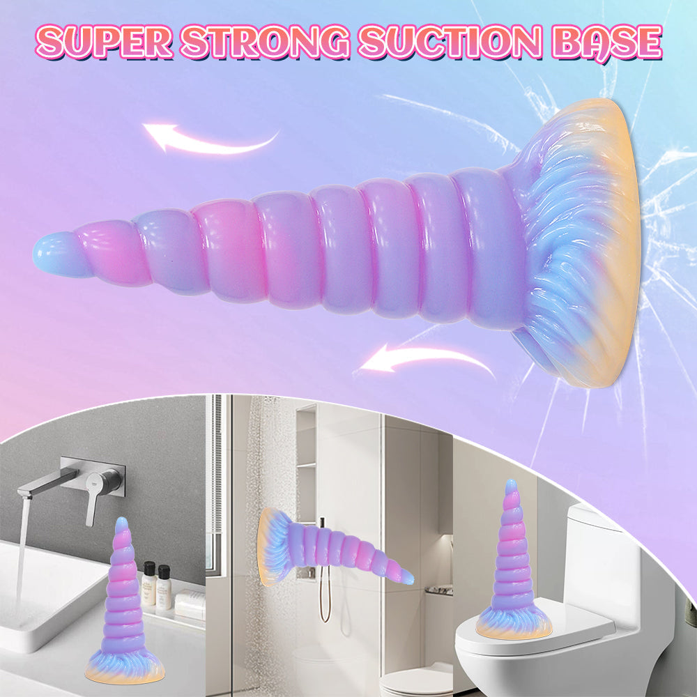 17.8 cm Glow in the Dark Tapered Unicorn Dildo