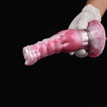 Pink Knot Textured Dog Cock Inflatable Dildo