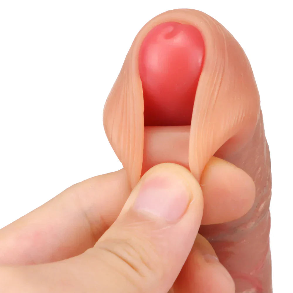 20 cm Silicone Dildo with Foreskin