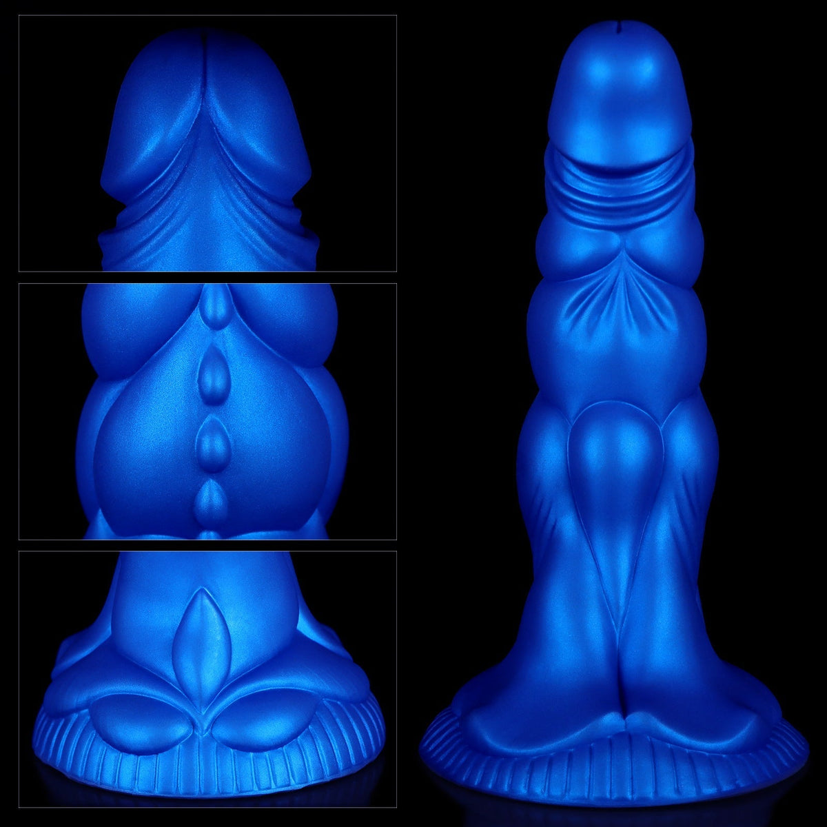 Blue Water Monster Textured Dragon Dildo