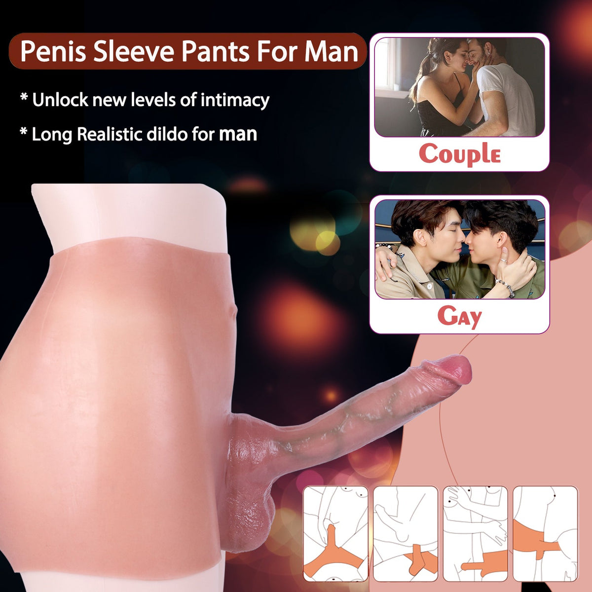 Wearable 9.4 Inch Realistic Dildo Pants