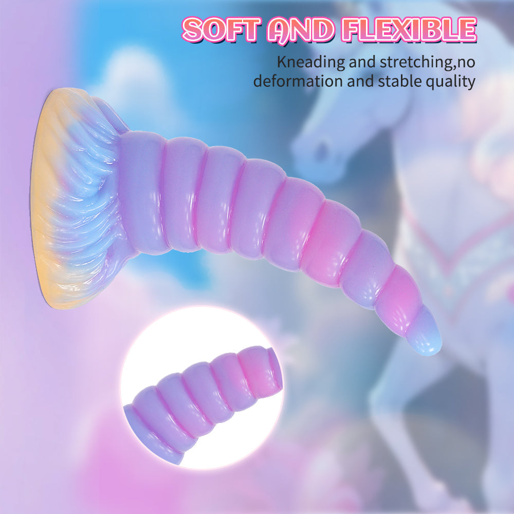 17.8 cm Glow in the Dark Tapered Unicorn Dildo