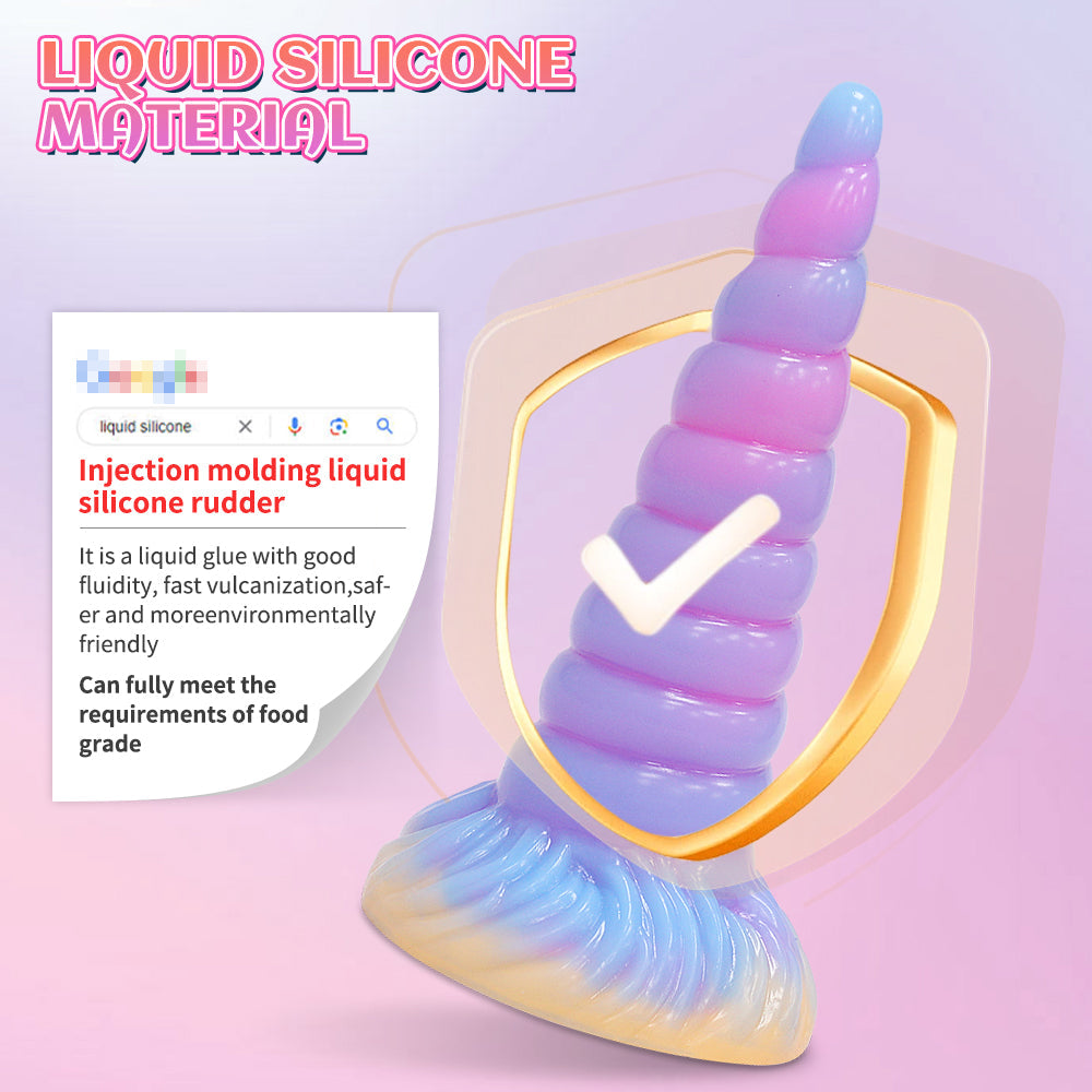 17.8 cm Glow in the Dark Tapered Unicorn Dildo