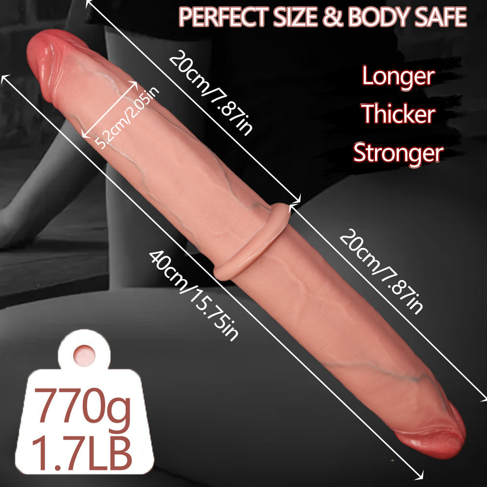 15.8 Inch Long Realistic Lesbian Double Ended Dildo