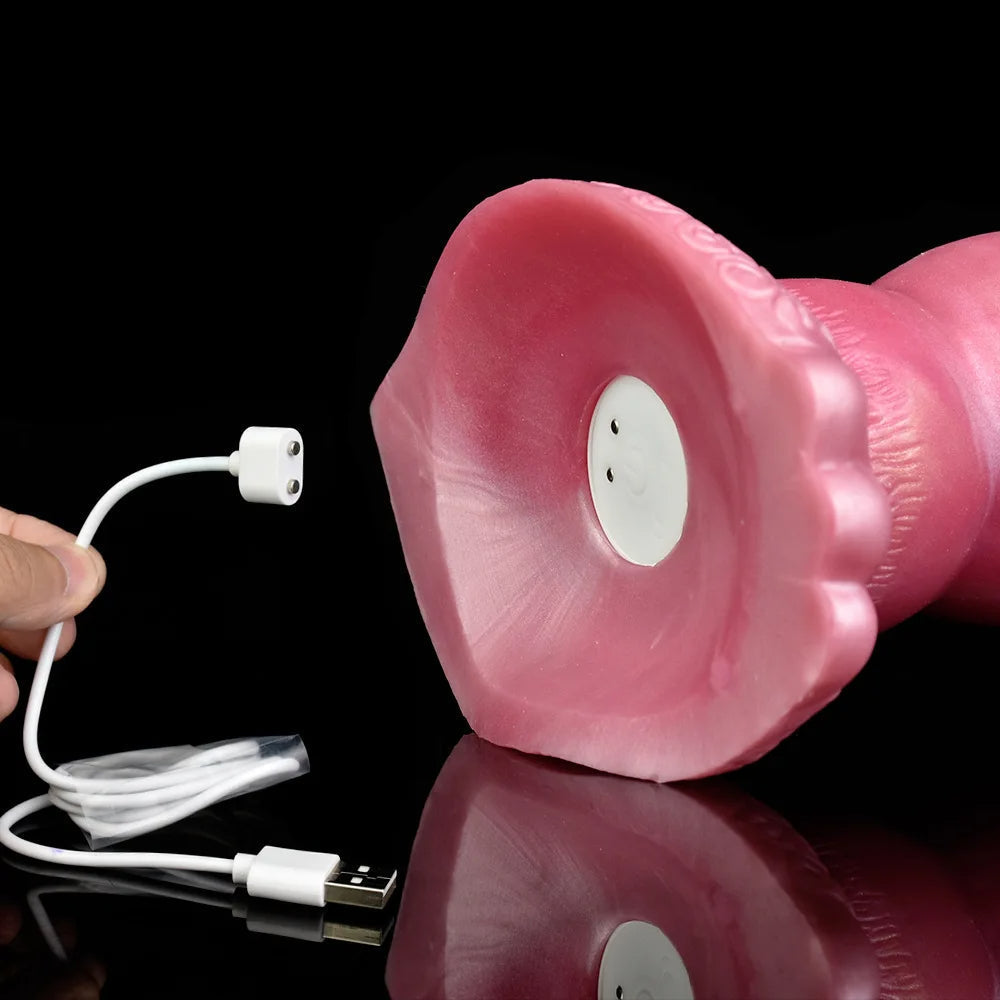 20.3 cm Remote Control Pink Soft Dog Dildo