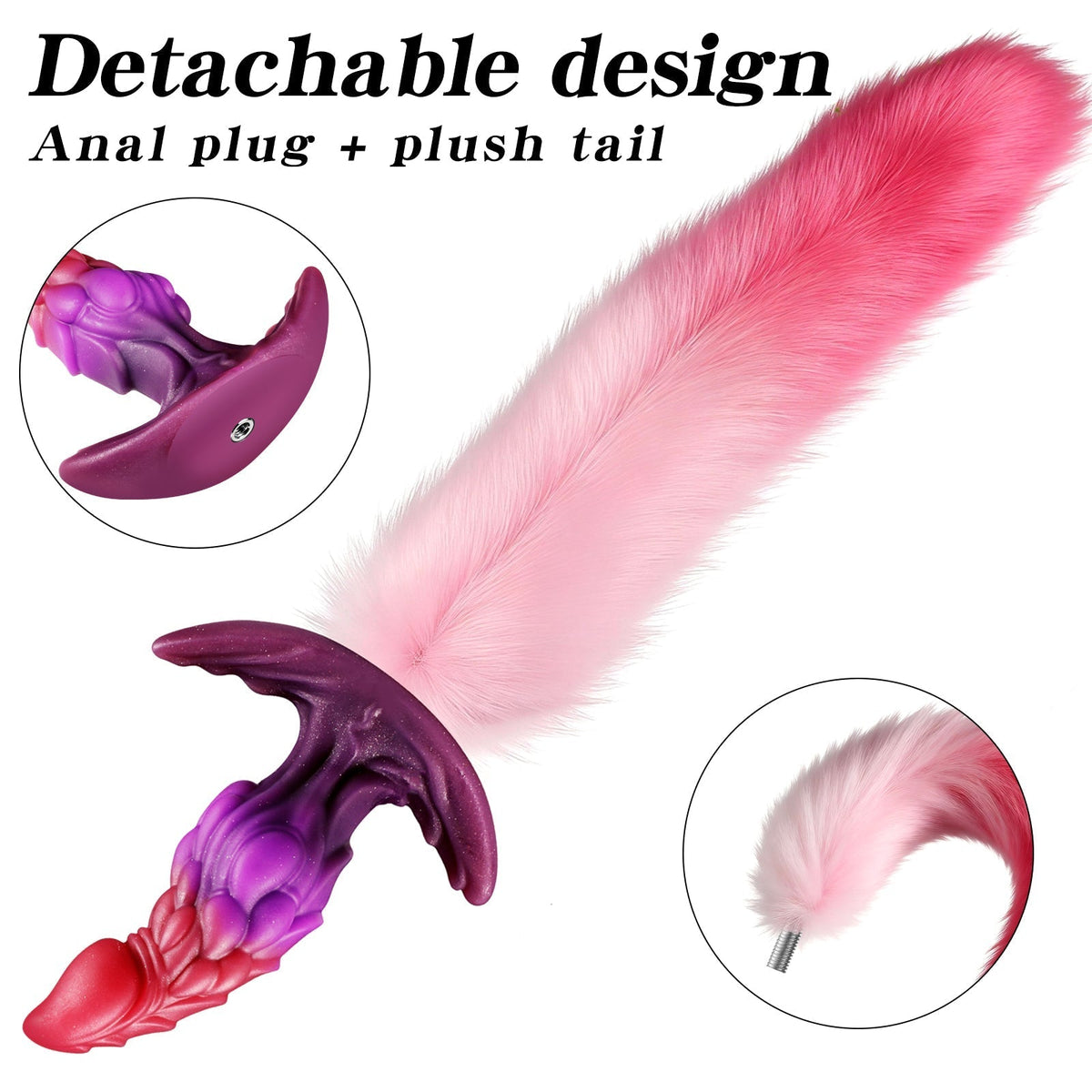 Fantasy Dragon Tail Textured Curved Butt Plug