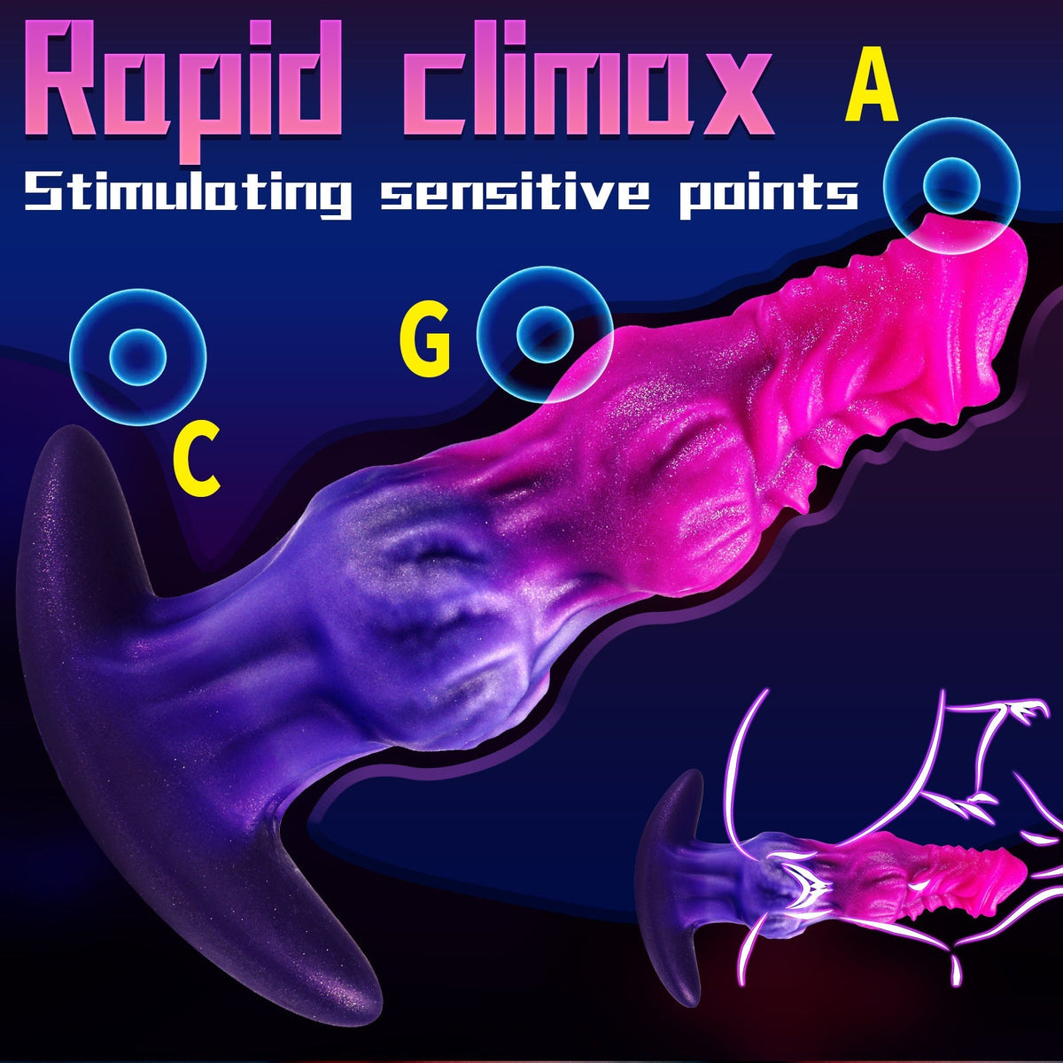 Pink Fantasy Horse Knot Huge Anal Dildo