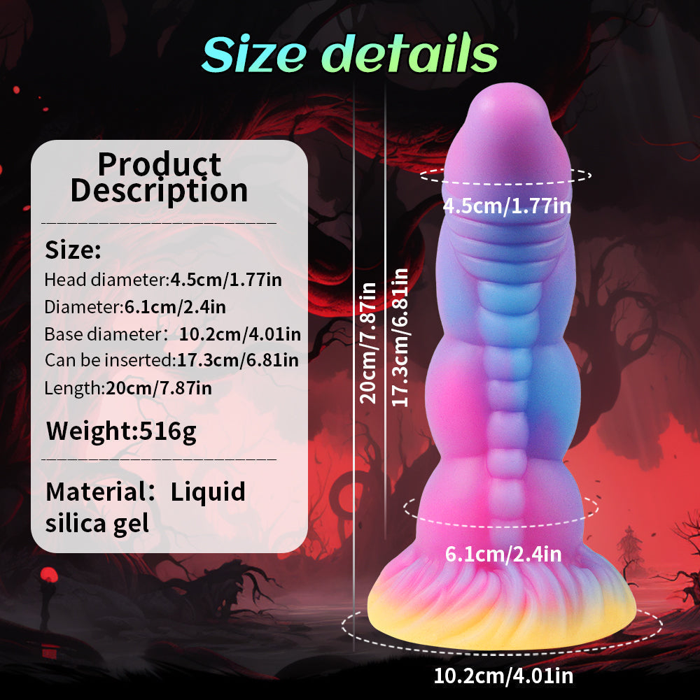 7.8 Inch Light up Fantasy Dragon Curved Dildo