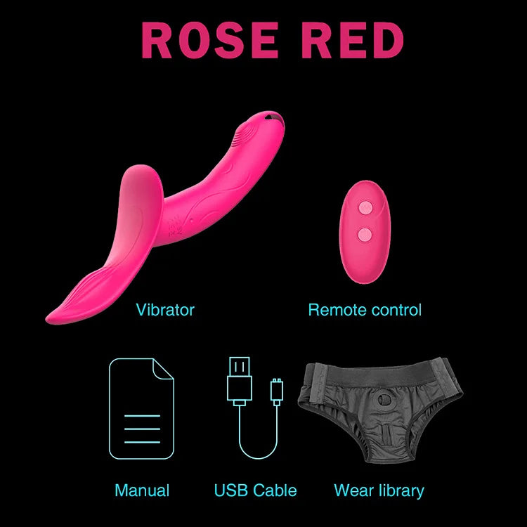 Pink Strap-On Vibrating Dildo for Lesbian