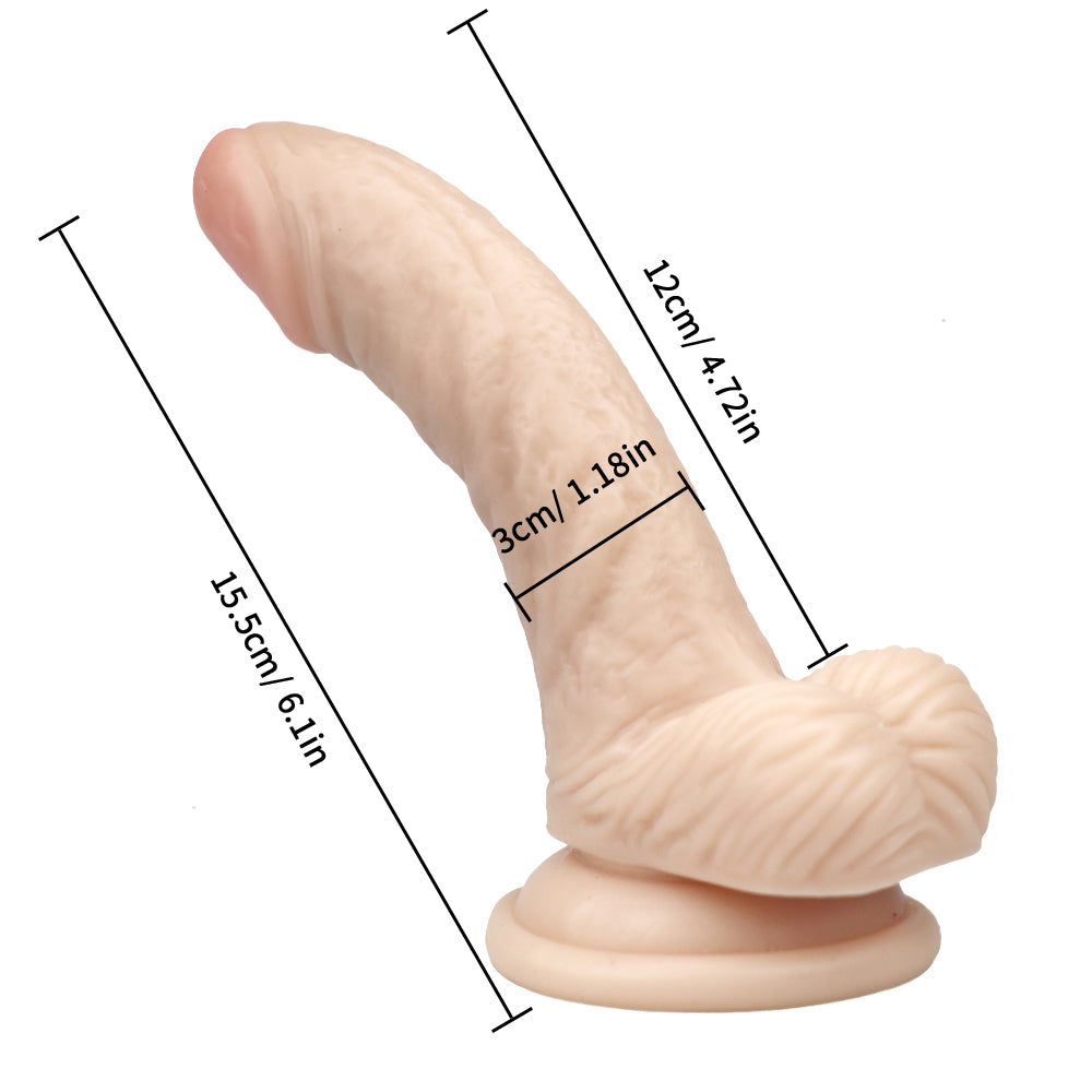 6 Inch Small Realistic Curved Shower Dildo