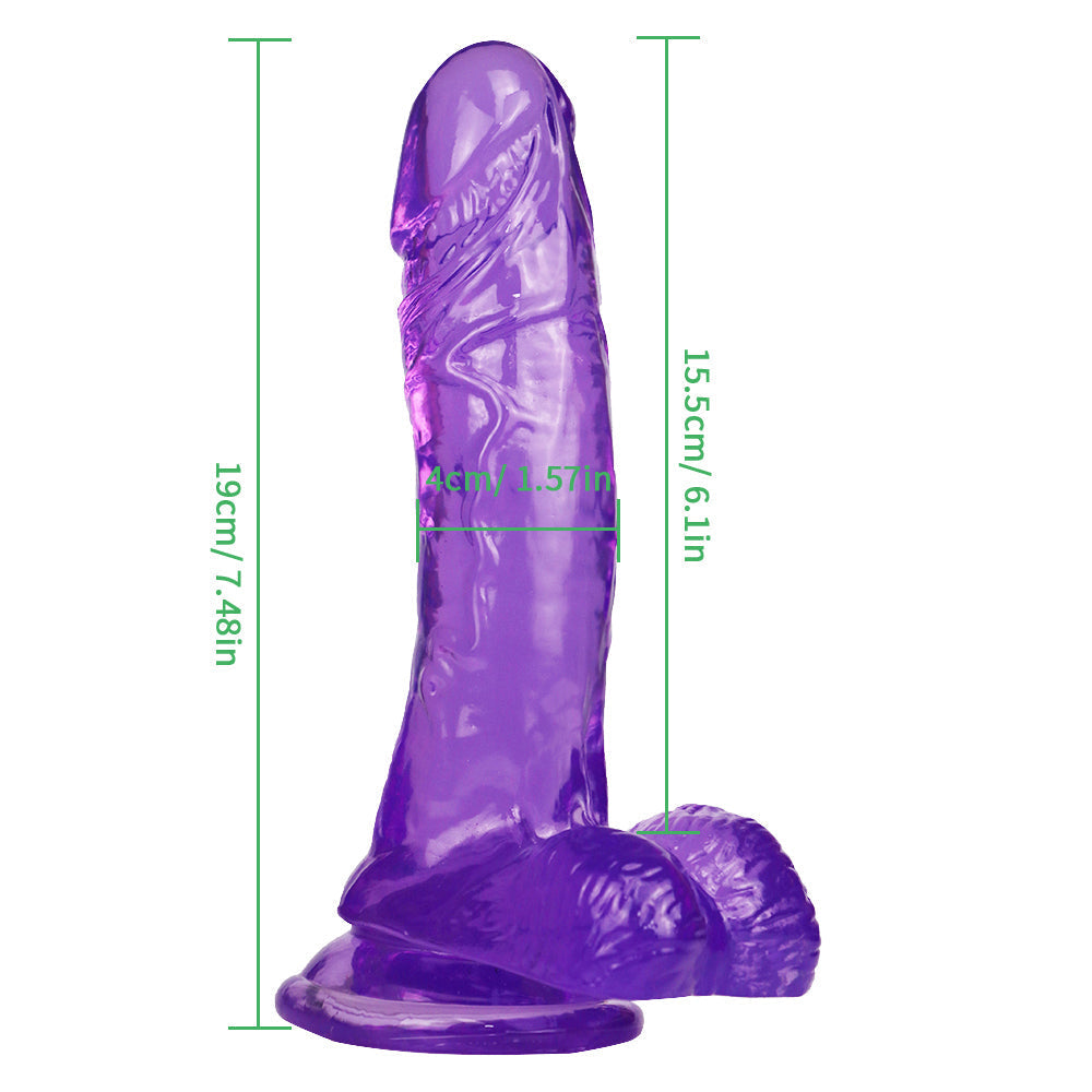 7.5 Inch Purple Jelly Curved Dildo For Women