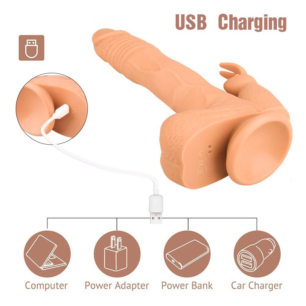 Remote Control 24.1 cm Realistic Vibrating Rabbit Dildo