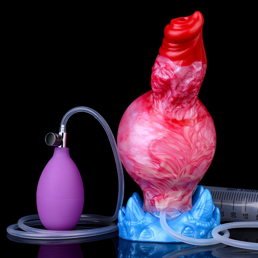 17.8 cm Red Fantasy Dog Inflatable Squirting Dildo