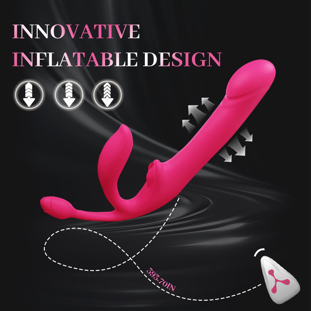 Pink Vibrating Thrust Strapless Strap On Dildo