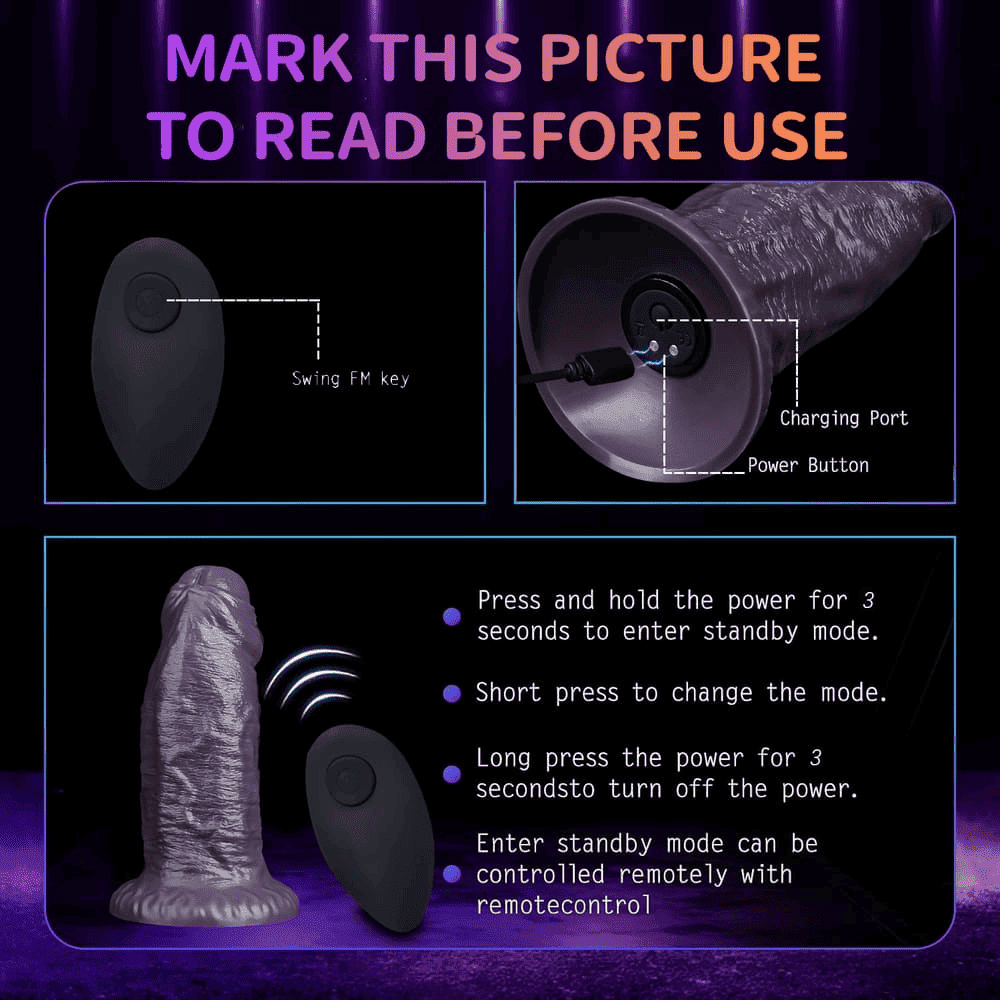 Purple Short Thick Realistic Foreskin Vibrator Dildo