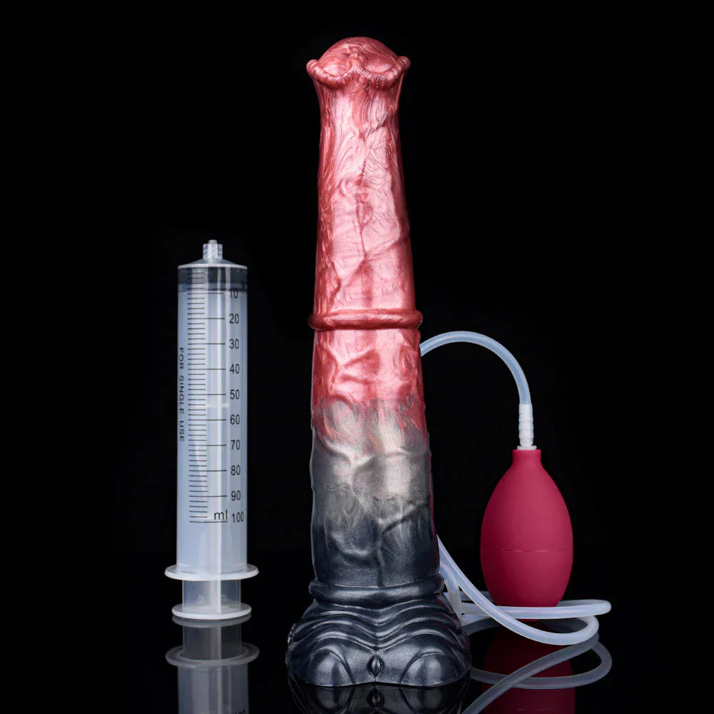26 cm Textured Fantasy Ejaculation Horse Dildo