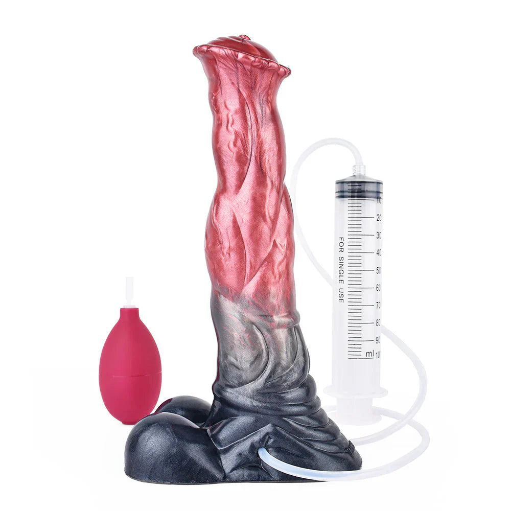 26 cm Textured Fantasy Ejaculation Horse Dildo