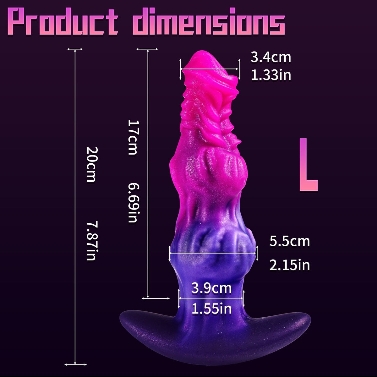 Pink Fantasy Horse Knot Huge Anal Dildo