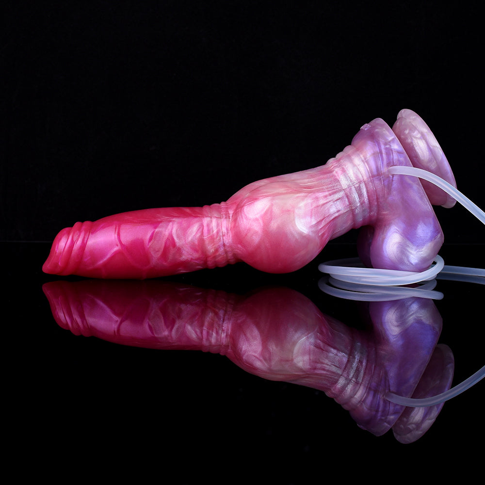 25.4 cm Silicone Knot Dog Squirting Dildo