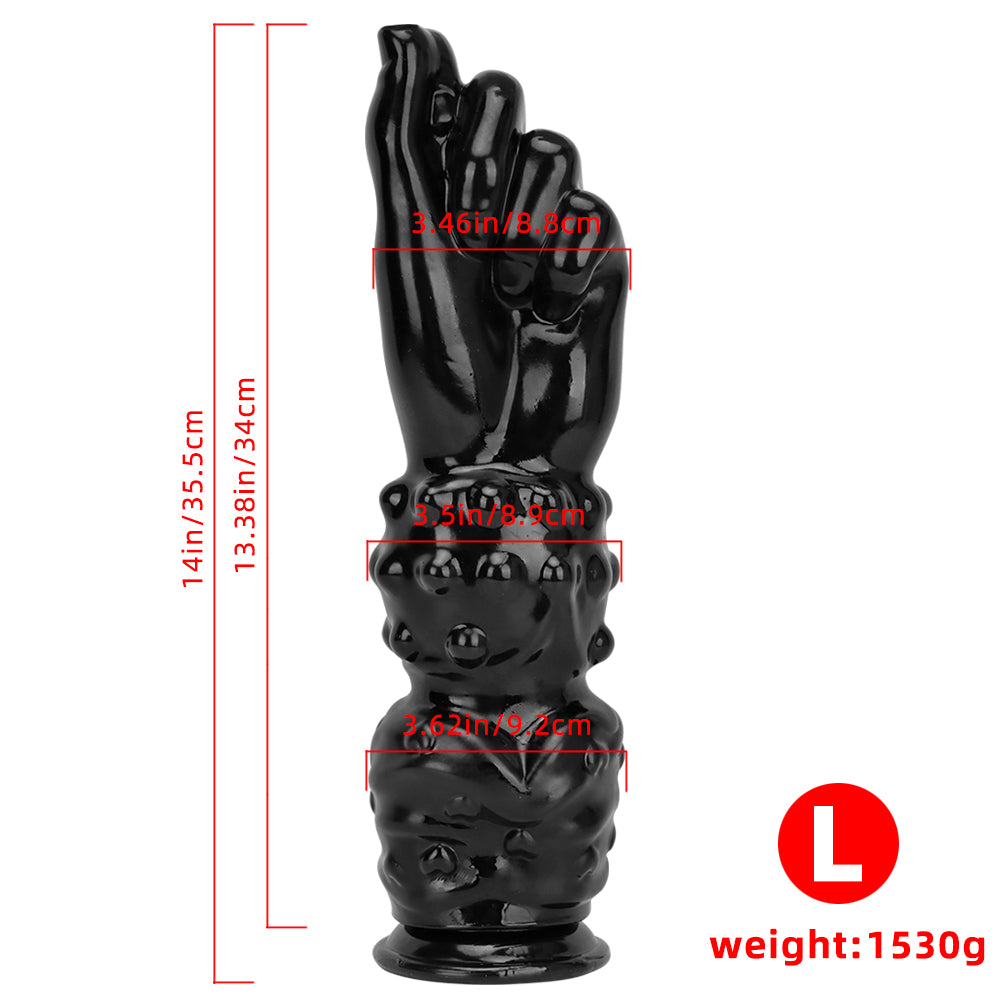 Black Huge Double Knot Hand Fist Dildo
