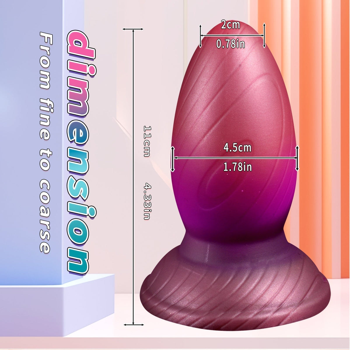 Egg Tapered Knotted Huge Butt Plug Set