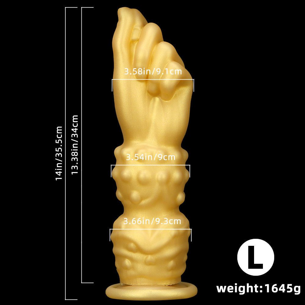 10.8 Inch Gold Silicone Knot Huge Fist Dildo