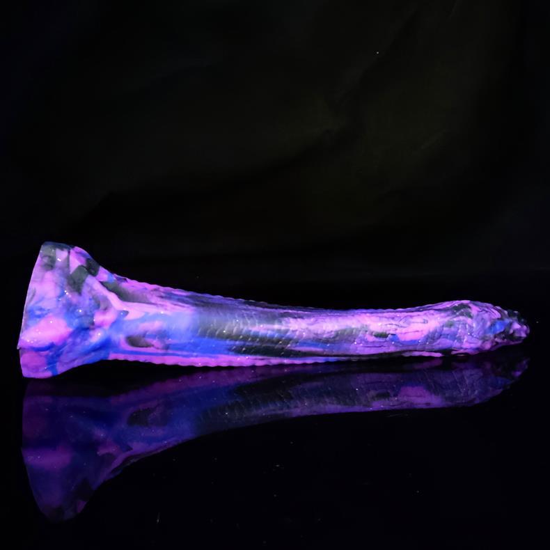 10 Inch Purple Fantasy Slim Snake Textured Dildo