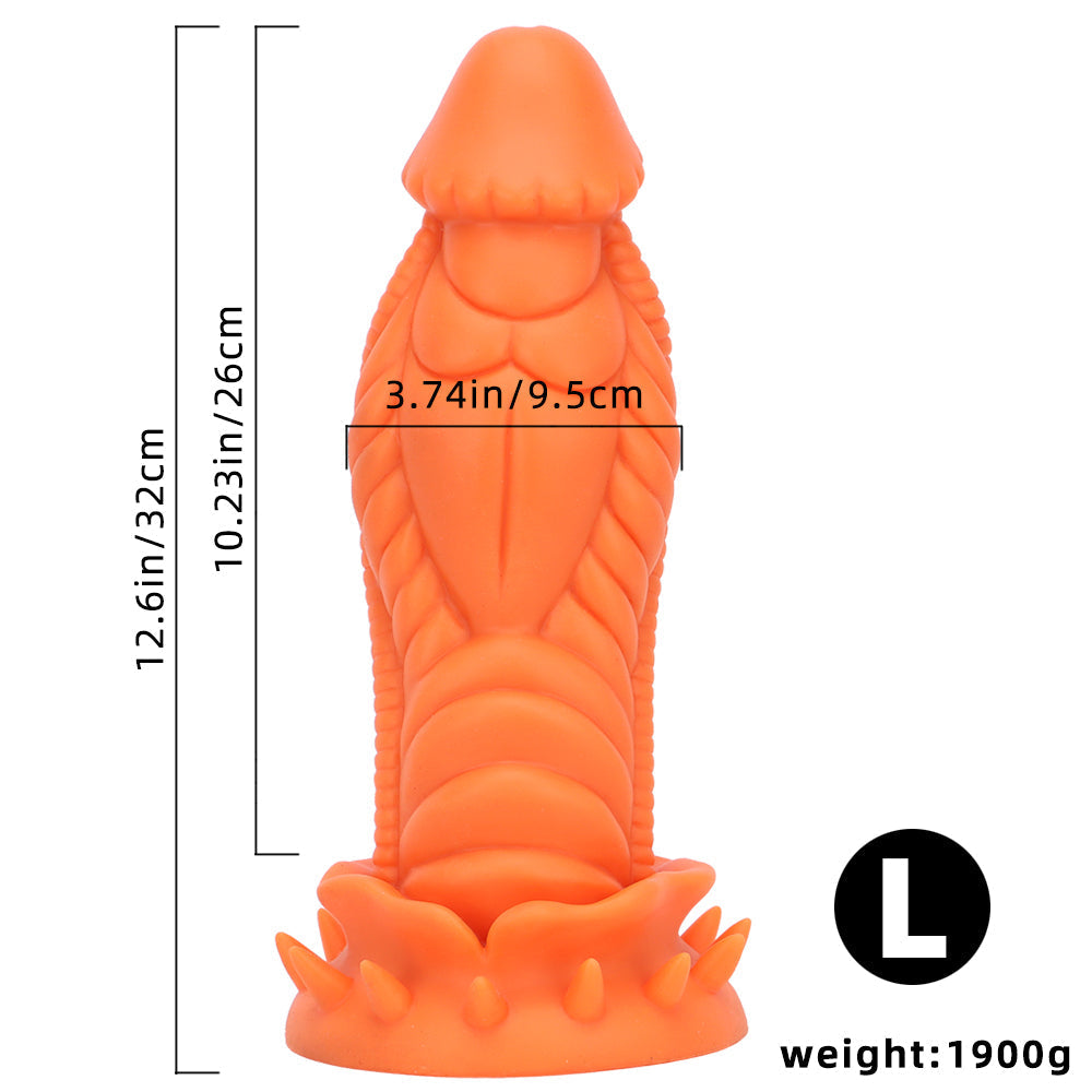 6.5 Inch Small Girthy Dragon Textured Curved Dildo