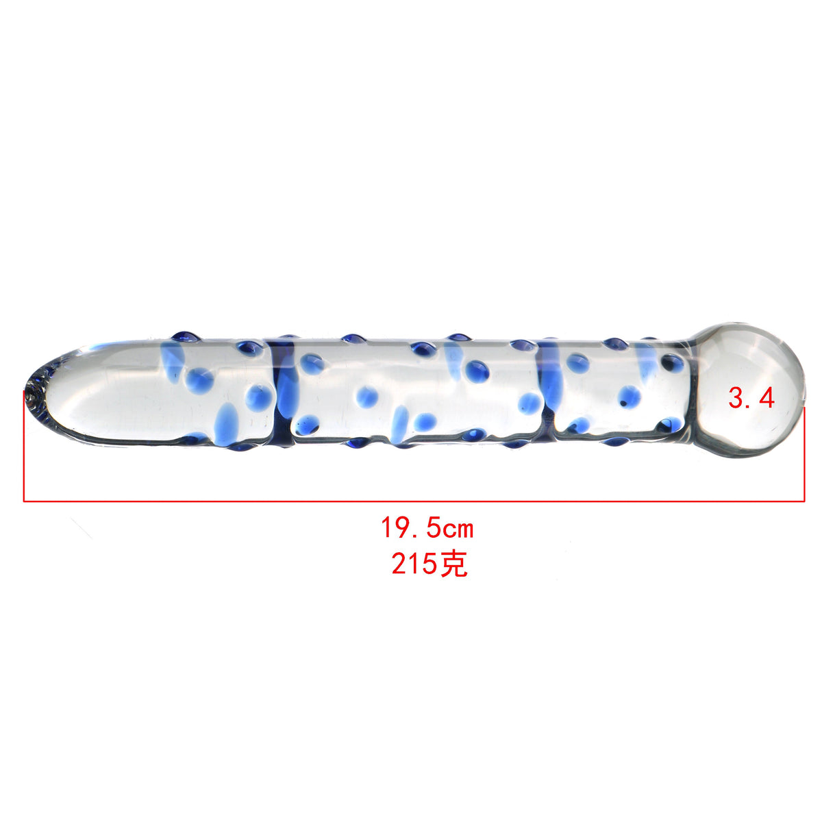 17.8 cm Blue Small Point Glass Dildo