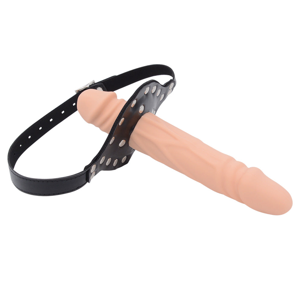 17.8 cm Flesh Mouth Double Head Dildo Gag