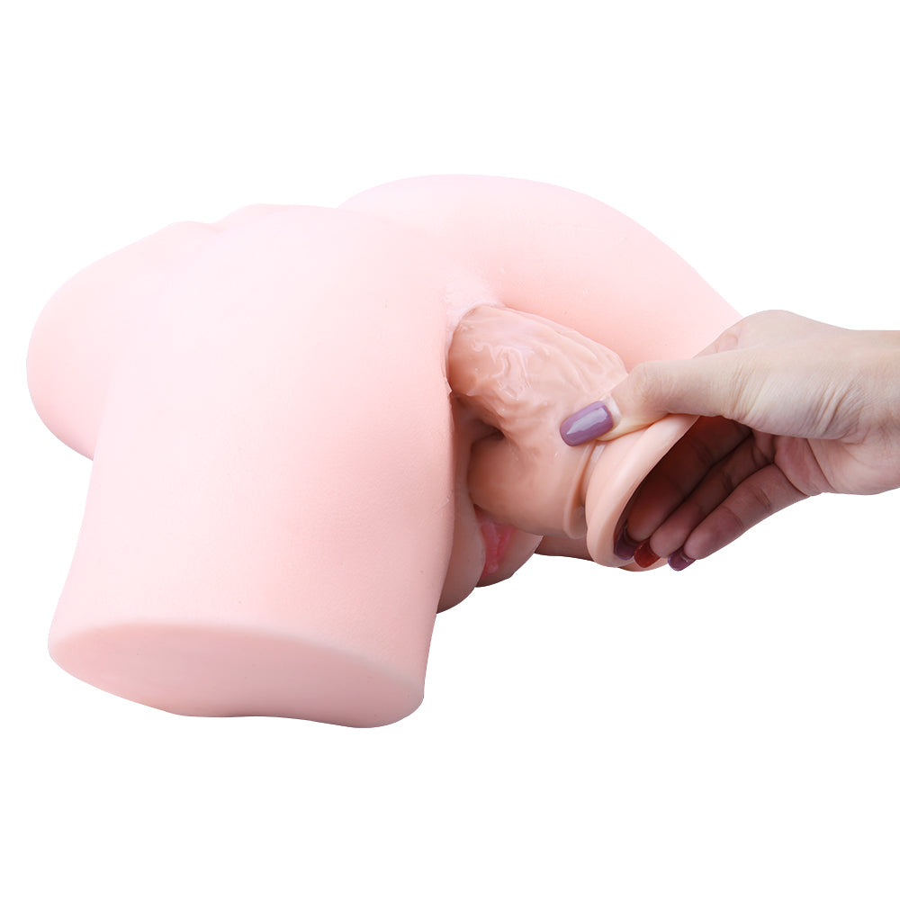 Lifelike Soft Silicone 20.3 cm Double Penetration Dildo