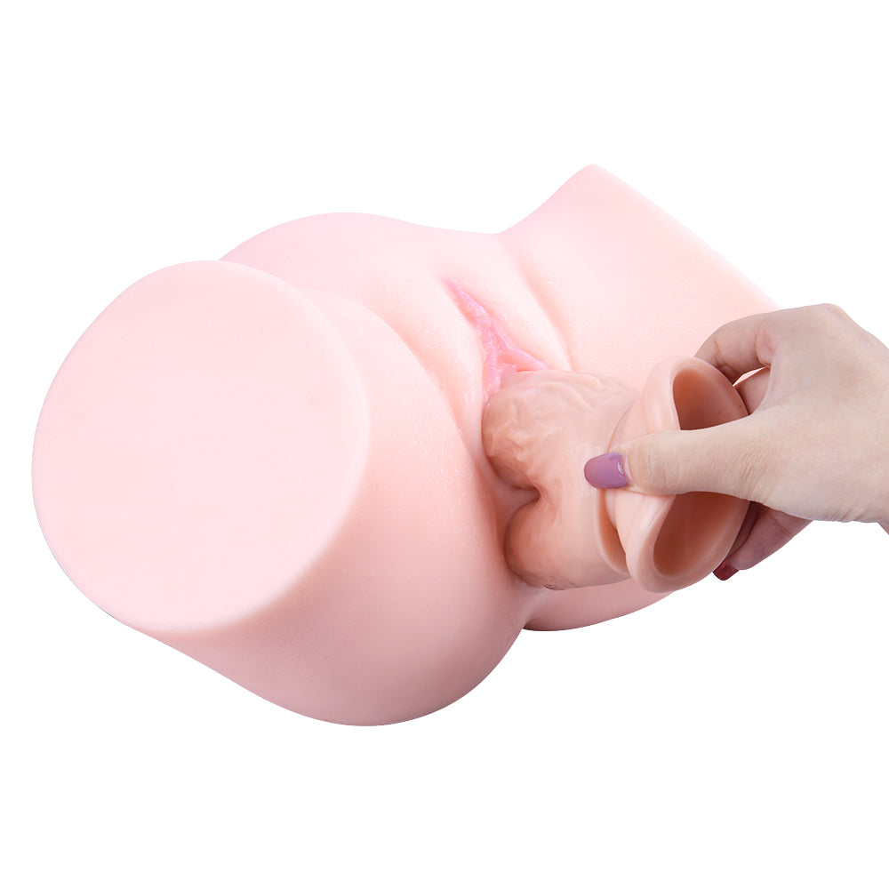Lifelike Soft Silicone 20.3 cm Double Penetration Dildo